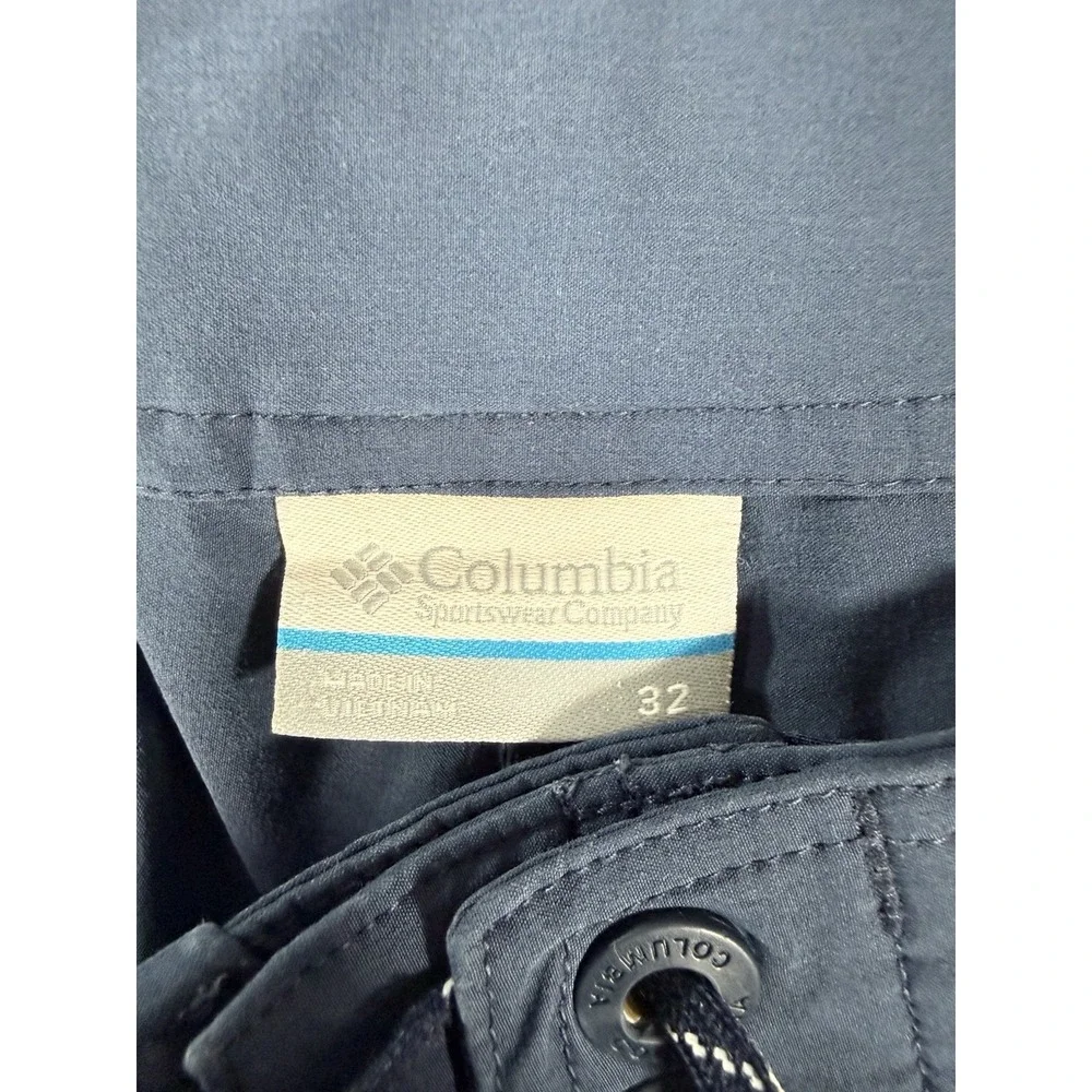 Columbia PFG Board Shorts Mens 32 Blue Large Mouth Bass Graphic Fishing Swimwear